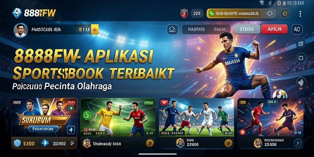 Tampilan utama 888FW menunjukkan sesi taruhan olahraga yang menarik.