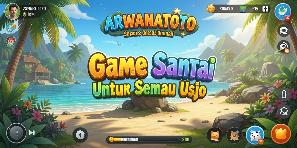 Tampilan gameplay ARWANATOTO yang menyenangkan dan penuh warna.