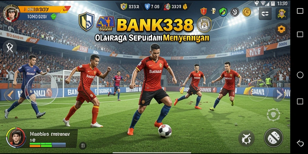 Screenshot BANK338 menampilkan pemain beraksi dalam pertandingan olahraga seru.