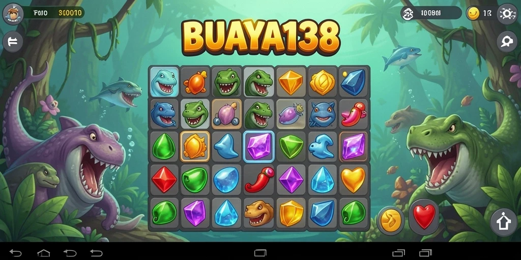 Tampilan gameplay seru di BUAYA138 dengan kombinasi elemen warna-warni.