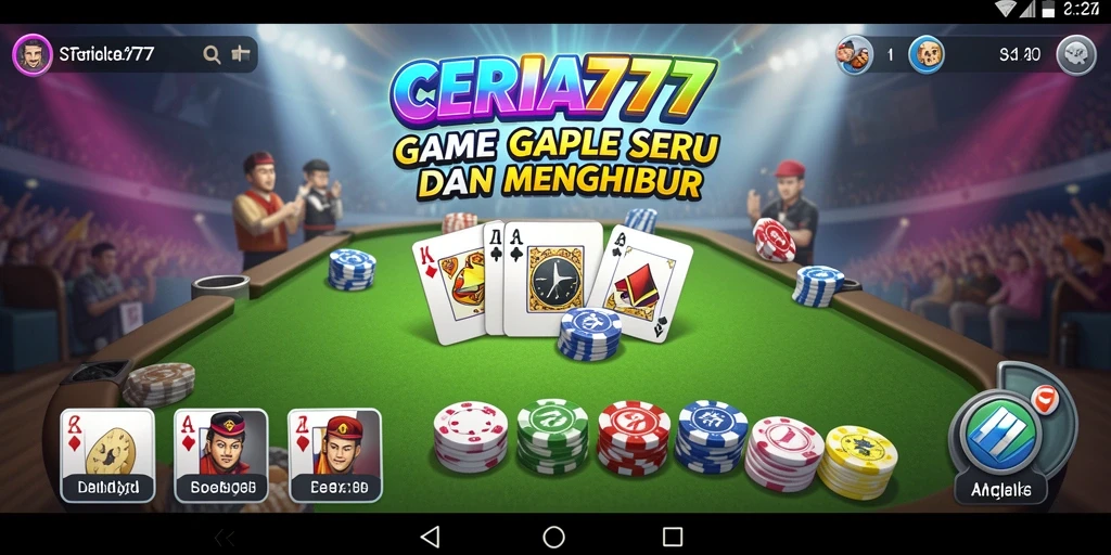Tangkapan layar CERIA777 menampilkan gameplay Gaple yang menarik dan interaktif.