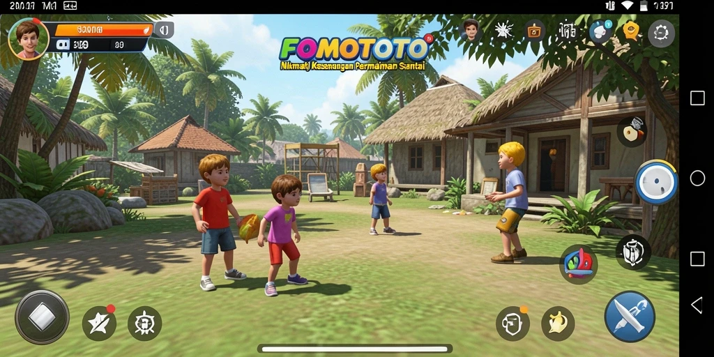 Tangkapan layar FOMOTOTO menampilkan gameplay yang seru dan menghibur.