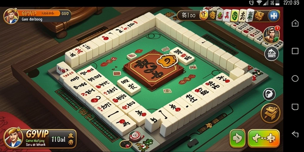 Tampilan gameplay G9VIP yang menampilkan papan Mahjong.