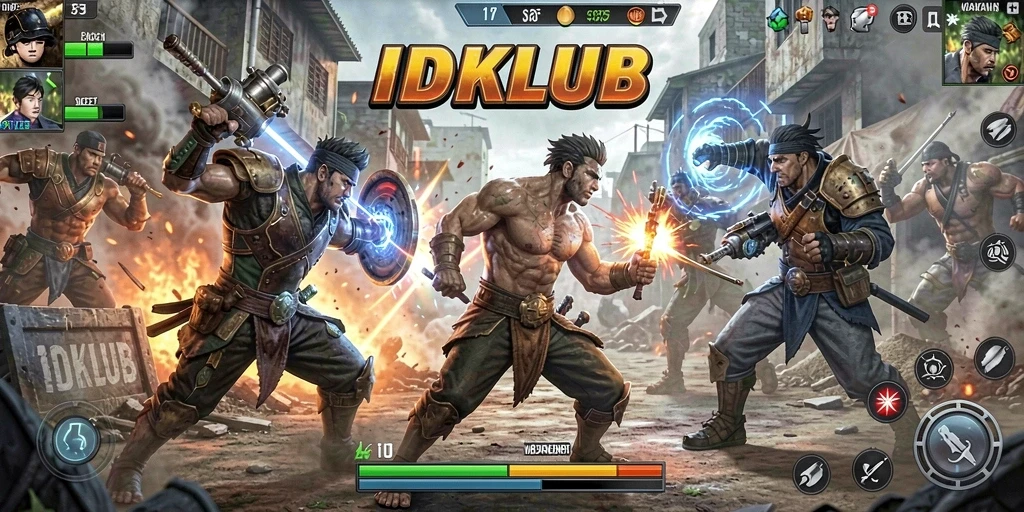 Tampilan gameplay seru dan aksi pertarungan di IDKLUB.