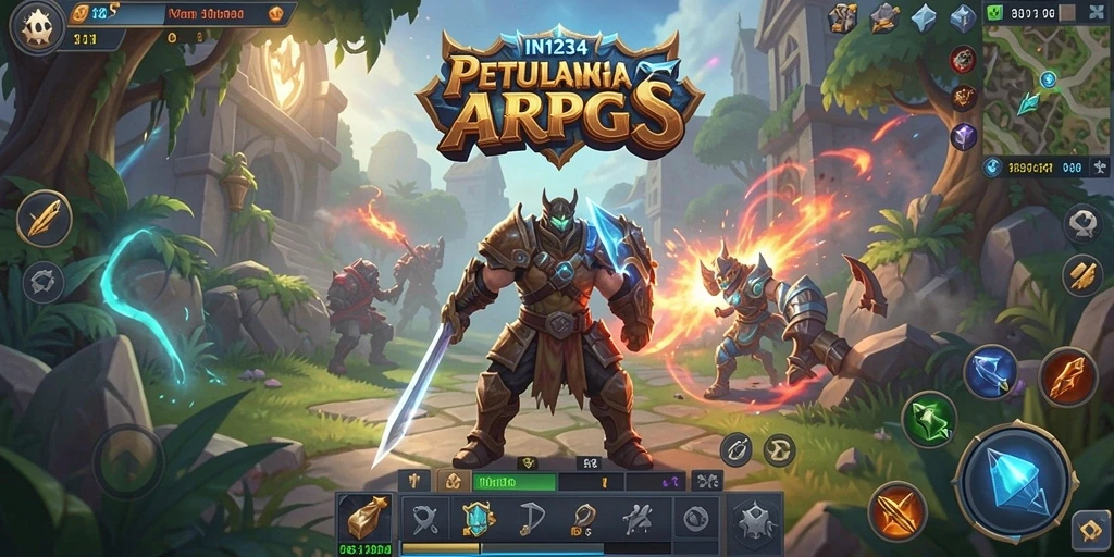 Screenshot gameplay menunjukkan pertarungan epik dalam dunia ARPG.