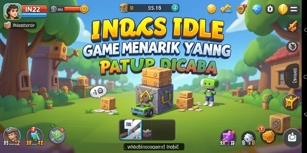 Screenshot gameplay IN22 menampilkan suasana santai dan penuh warna.