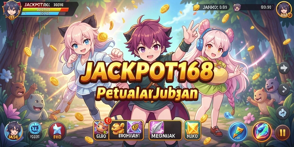 Screenshot gameplay JACKPOT168 menampilkan aksi seru karakter anime.