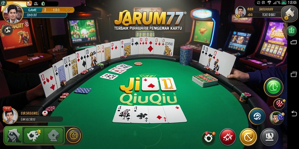 Screenshot JARUM77 menampilkan gameplay seru QiuQiu.