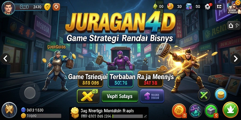 Tampilan gameplay seru di JURAGAN4D dengan strategi bisnis yang mendalam.