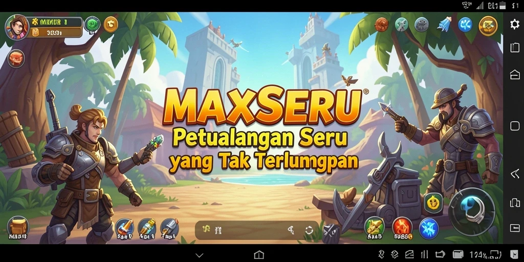 Tampilan menarik gameplay MAXSERU dengan aksi petualangan yang intens.