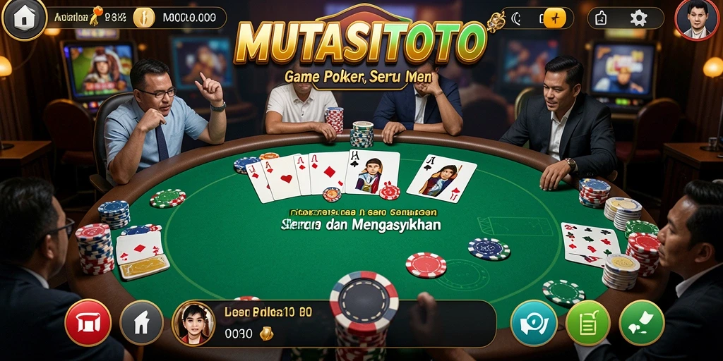 Gambaran gameplay seru dari MUTASITOTO yang menampilkan aksi poker.