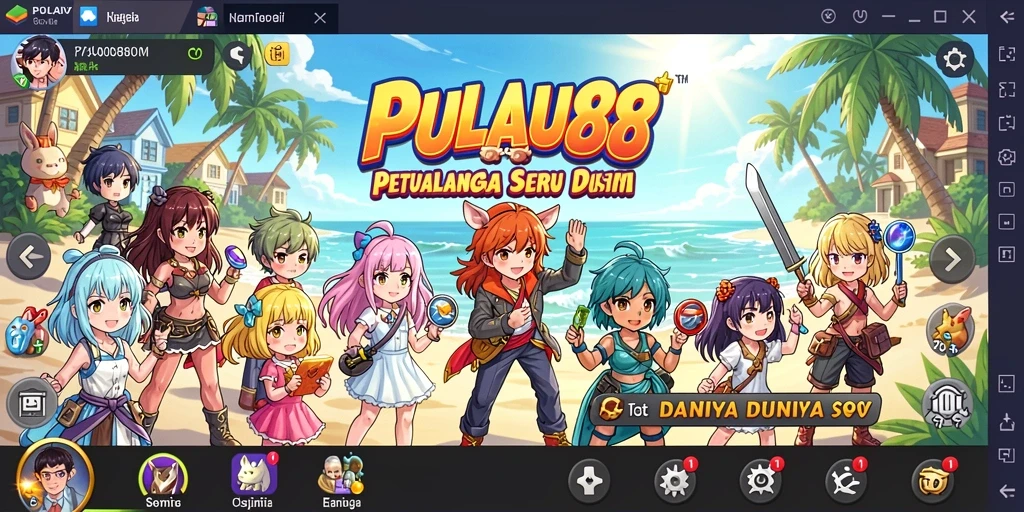 Tampilan gameplay PULAU88 dengan karakter anime yang menawan.