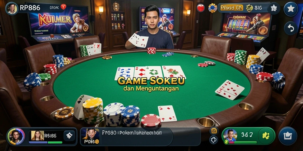 Screenshot utama RP886 menampilkan gameplay poker yang seru dan menarik perhatian.