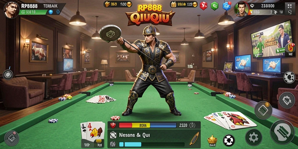 Screenshot menampilkan momen seru saat bermain QiuQiu di RP888.