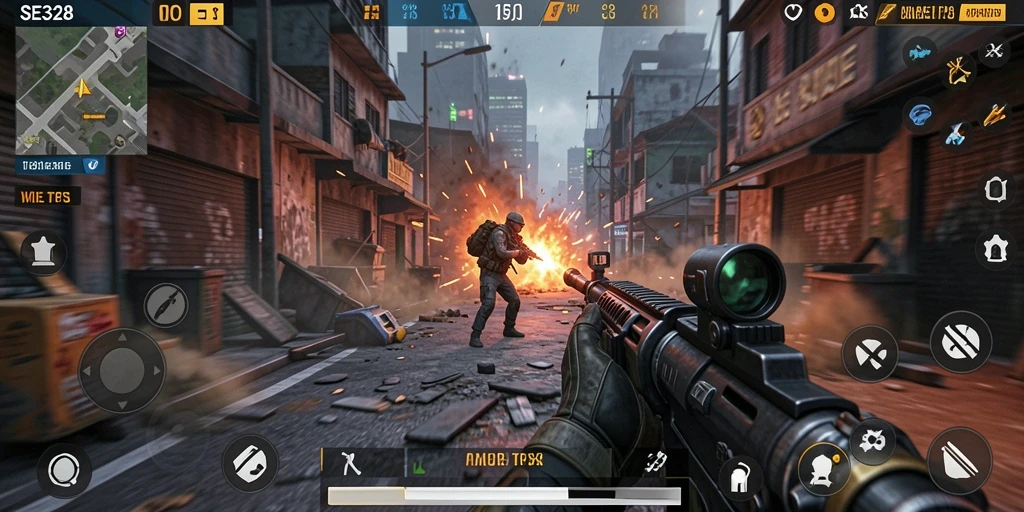 Screenshot menampilkan aksi seru dalam permainan TPS SE328.