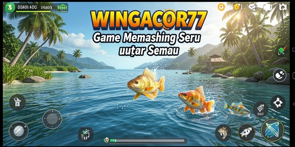 Tampilan gameplay <strong>WINGACOR77</strong> yang menakjubkan dengan aksi memancing seru.